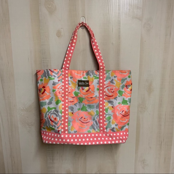 Matilda Jane Handbags - Matilda Jane Polka Dot Floral Tote Bag